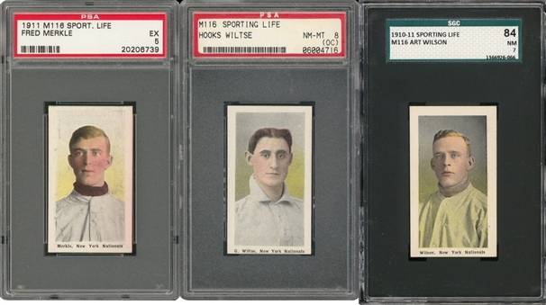 1911 M116 Sporting Life Graded Trio (3 Different) 